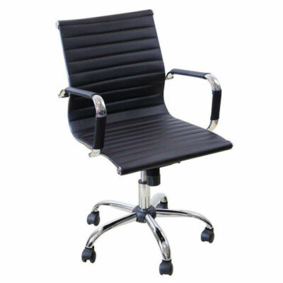 Alkes Office Chair with padded foam seat and back, hydraulic height adjustment, and steel base