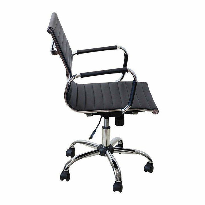 Alkes Office Chair with padded foam seat and back, hydraulic height adjustment, and steel base
