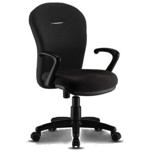 Nova Office Chair with adjustable headrest, PP + glass fiber back, fixed armrests, high-density foam seat, PU base, and smooth PU caster wheels.