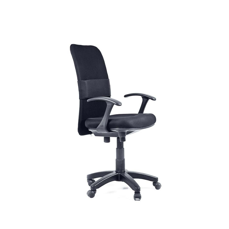 Staff Office Chair with padded seat and back, smooth-rolling caster wheels, and sturdy base.