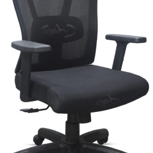 Staff Office Chair with high-back mesh design, adjustable headrest, lumbar support, reclining backrest, height-adjustable seat, ergonomic armrests, and silent wheels.