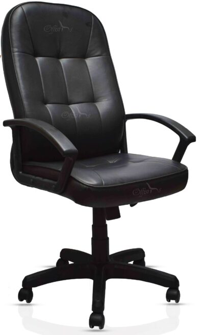 Staff Office Chair with adjustable headrest, lumbar support, reclining backrest, height-adjustable armrests, breathable mesh back, cushioned seat, and silent wheels
