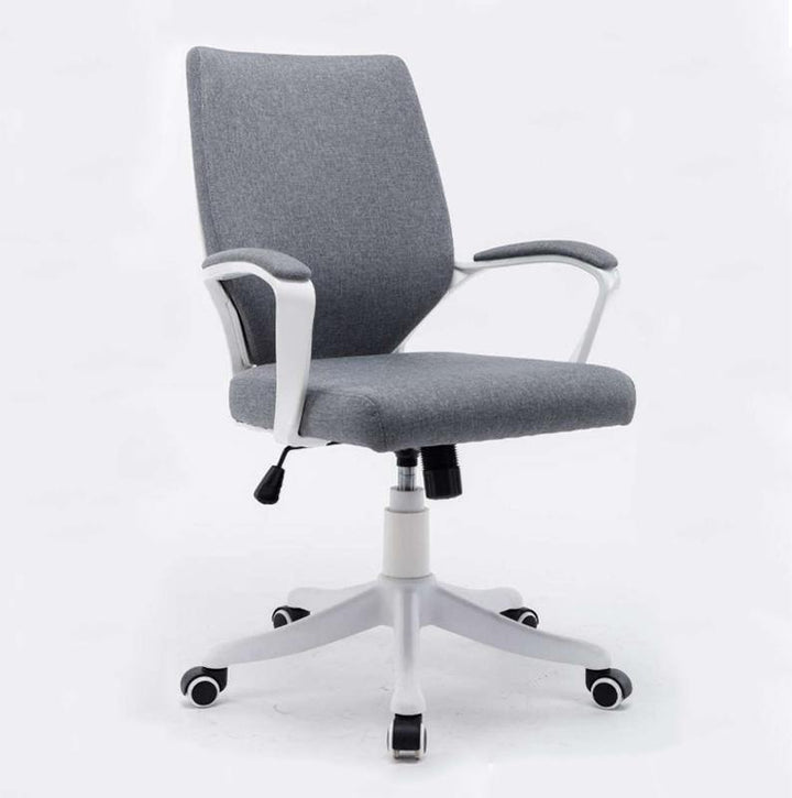 Valdosta Office Chair with white PC back, fabric seat, tilting mechanism, and white plastic base.