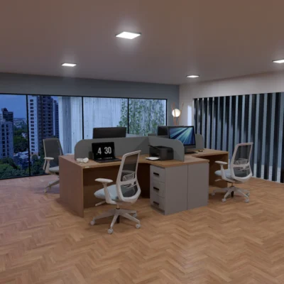 WAF-402 Modern Office Workstation 2 Person