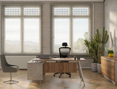 EAF-512 Aston 2.0 Manager Desk with Side Rack (Right)